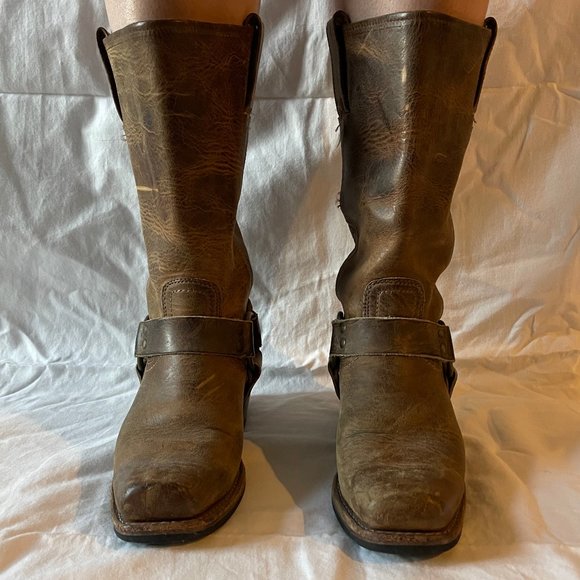 Brown/Tan Harness Frye Boot - US size 7.5 - Picture 2 of 4